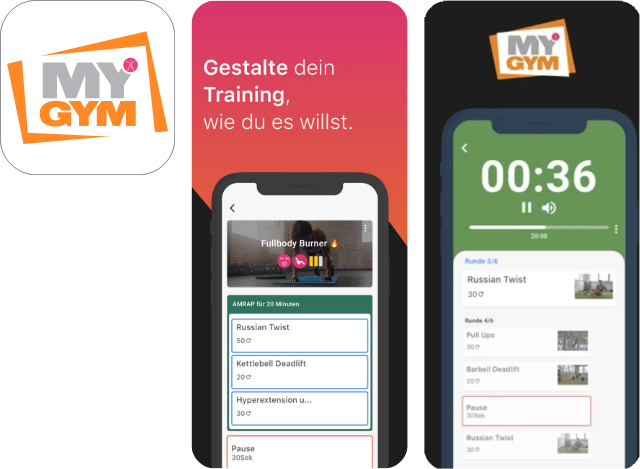 MYGYM Trainingsapp am Handy